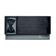 Ike Behar Black Silk Cummerbund and Bow Tie Set